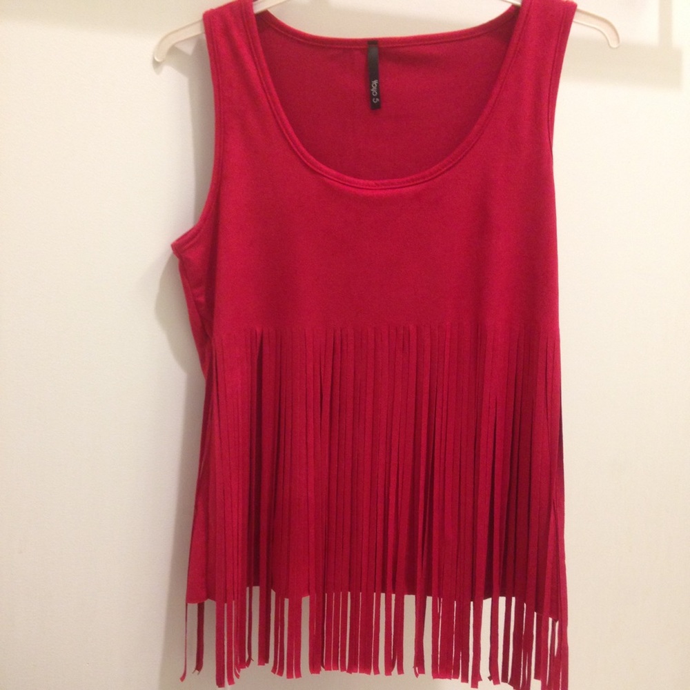 Sleeveless Top with Fringes